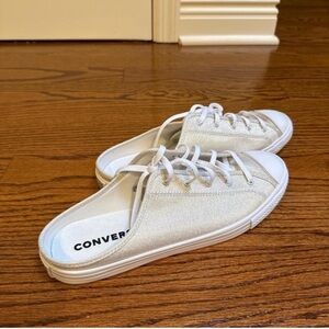 Converse Women's Cream Sparkle Slip-On Sneakers